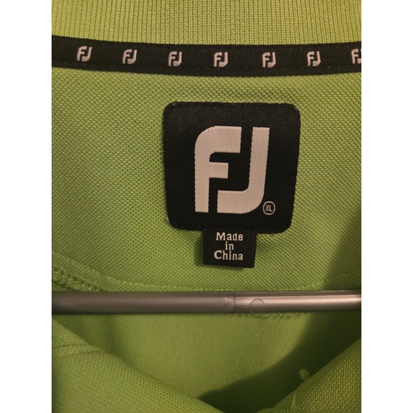 FootJoy FJ Men's Lime Green Short Sleeve Golf Polo Size XLarge Embroidered - Picture 3 of 4
